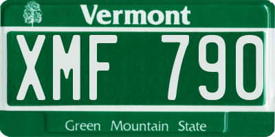 VT license plate XMF790
