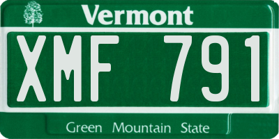 VT license plate XMF791