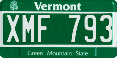 VT license plate XMF793