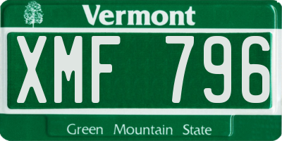VT license plate XMF796