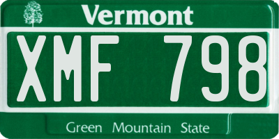 VT license plate XMF798