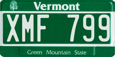 VT license plate XMF799
