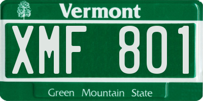VT license plate XMF801