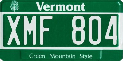 VT license plate XMF804