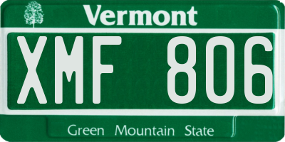 VT license plate XMF806