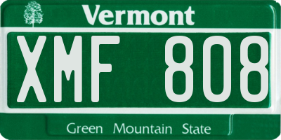 VT license plate XMF808