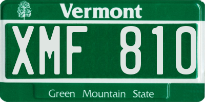 VT license plate XMF810