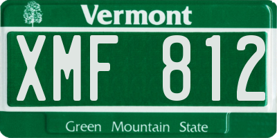 VT license plate XMF812