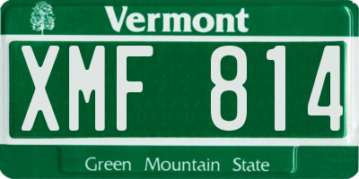 VT license plate XMF814