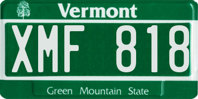 VT license plate XMF818