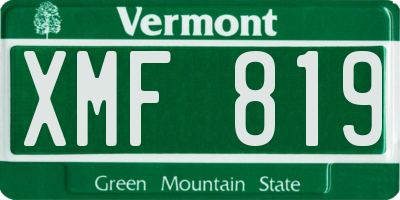 VT license plate XMF819