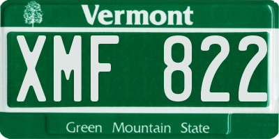 VT license plate XMF822