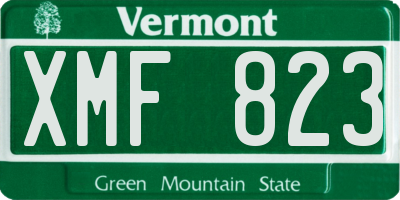 VT license plate XMF823