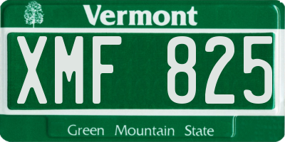 VT license plate XMF825