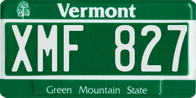 VT license plate XMF827