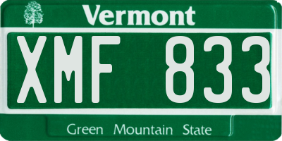 VT license plate XMF833