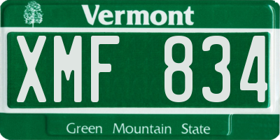 VT license plate XMF834