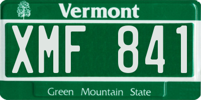 VT license plate XMF841
