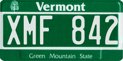 VT license plate XMF842