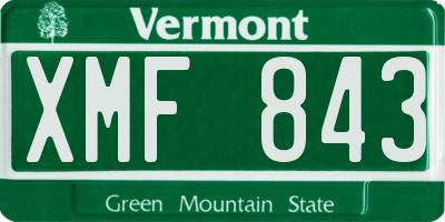 VT license plate XMF843