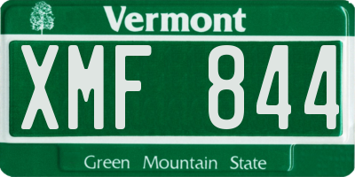 VT license plate XMF844