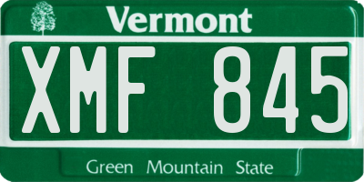 VT license plate XMF845