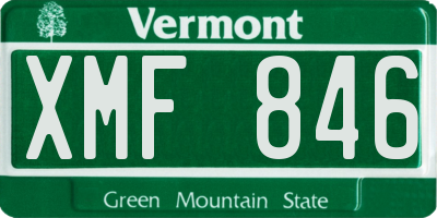 VT license plate XMF846