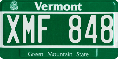 VT license plate XMF848