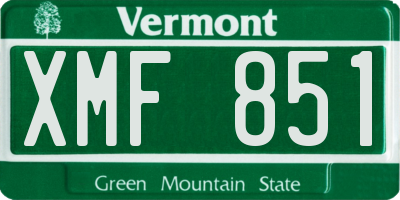 VT license plate XMF851