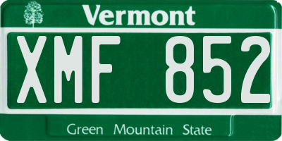 VT license plate XMF852
