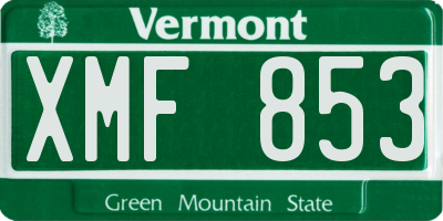 VT license plate XMF853