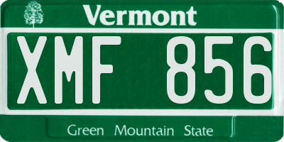 VT license plate XMF856