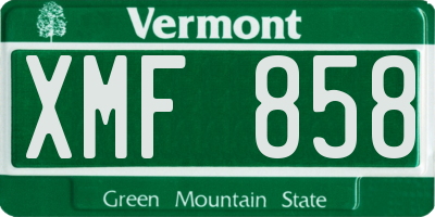VT license plate XMF858
