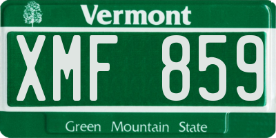VT license plate XMF859