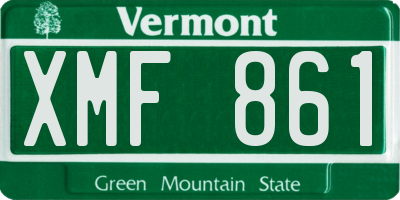 VT license plate XMF861