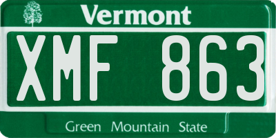 VT license plate XMF863