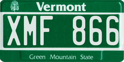 VT license plate XMF866
