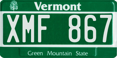 VT license plate XMF867