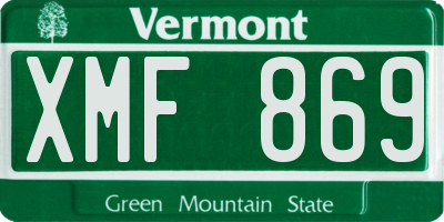 VT license plate XMF869