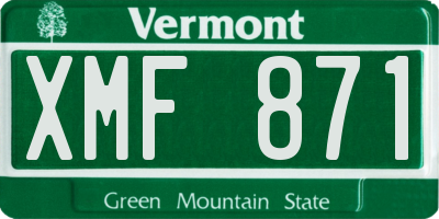 VT license plate XMF871