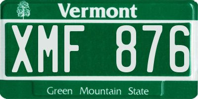 VT license plate XMF876