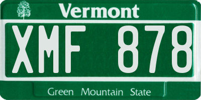 VT license plate XMF878