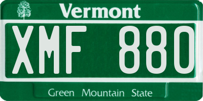 VT license plate XMF880