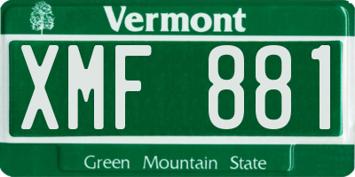 VT license plate XMF881