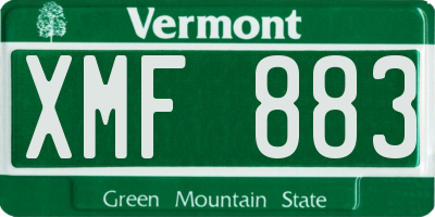 VT license plate XMF883