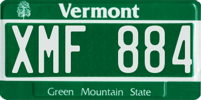 VT license plate XMF884