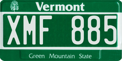 VT license plate XMF885