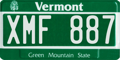 VT license plate XMF887