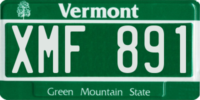 VT license plate XMF891