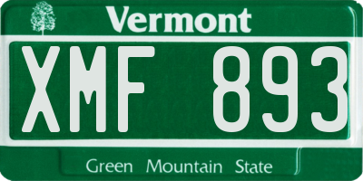 VT license plate XMF893